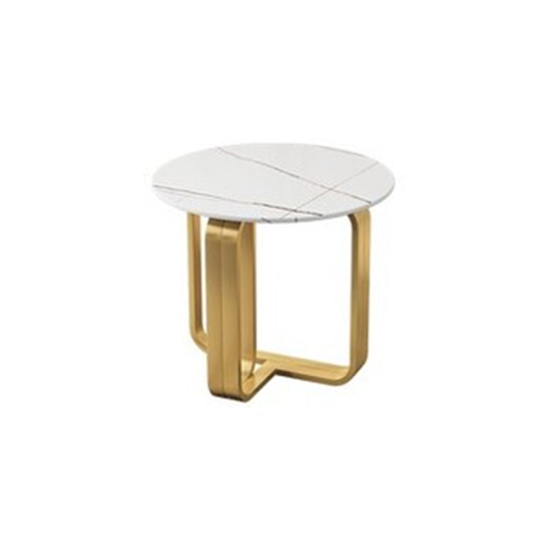 Glam Rectangle Cocktail Table Single Stone Top Coffee Cocktail Table