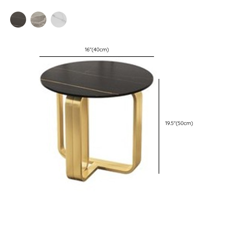 Glam Rectangle Cocktail Table Single Stone Top Coffee Cocktail Table