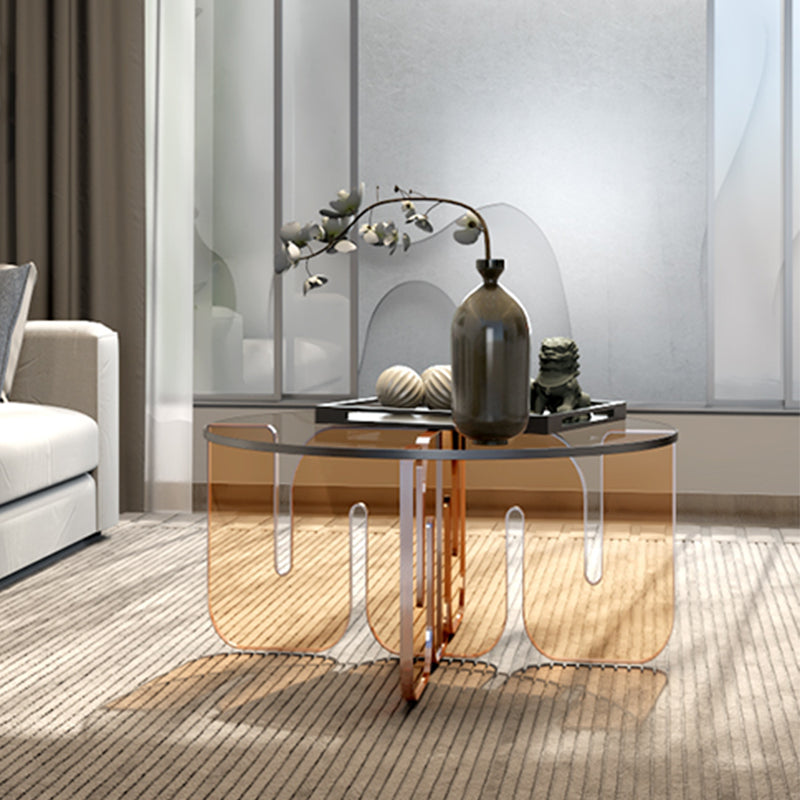 Abstract Coffee Table Modern Glass Top Coffee Cocktail Table