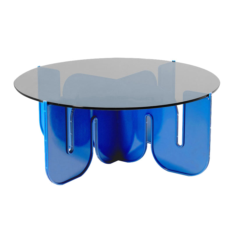 Abstract Coffee Table Modern Glass Top Coffee Cocktail Table