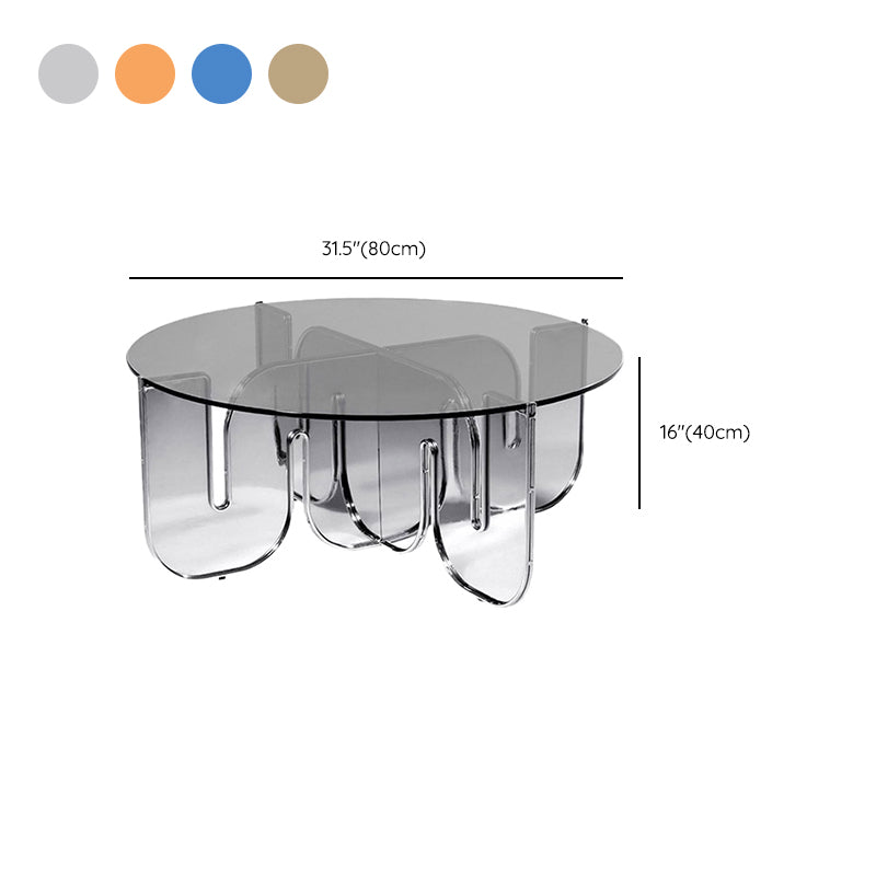 Abstract Coffee Table Modern Glass Top Coffee Cocktail Table