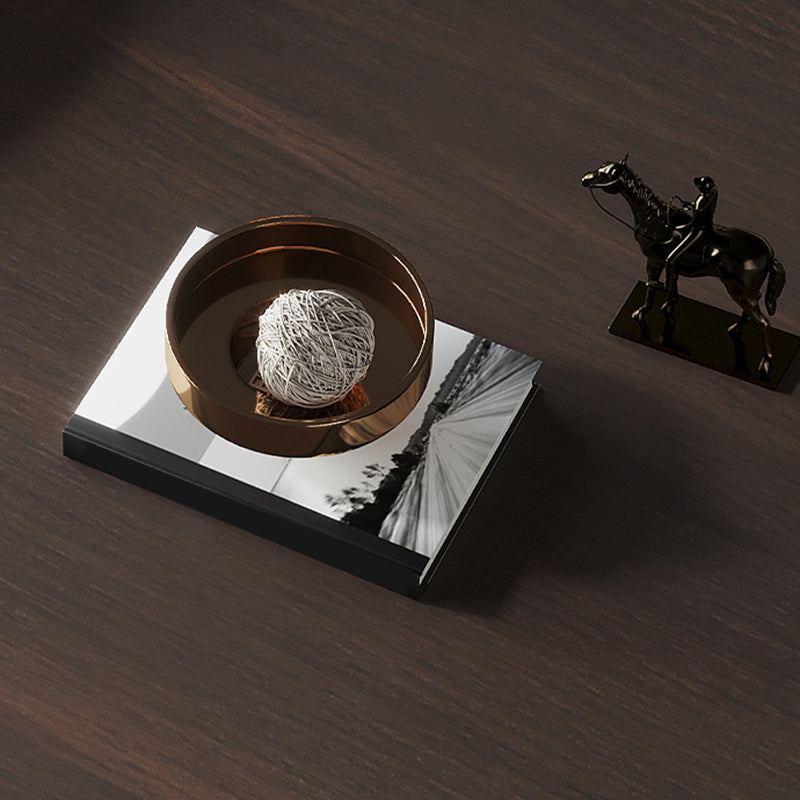 2-Drawer Drum 2 Bunching Coffee Tables Modern Round Wood Cocktail Table Set