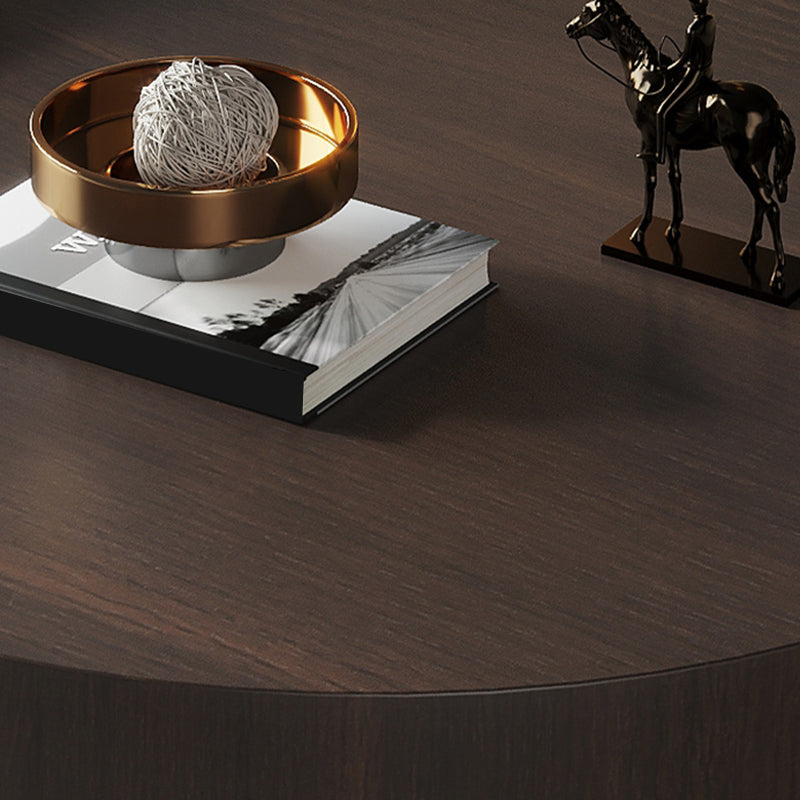 2-Drawer Drum 2 Bunching Coffee Tables Modern Round Wood Cocktail Table Set