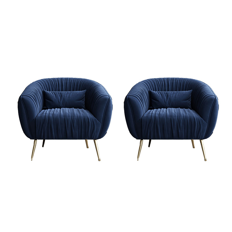 Modern Pillow Back Chair Solid Color Upholstered Sloped Arms Chair