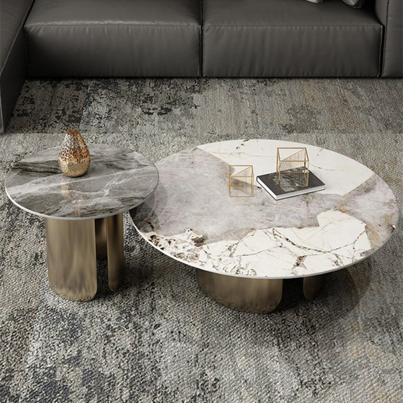 Abstract Coffee Table Slate Round Coffee Coffee or End Table
