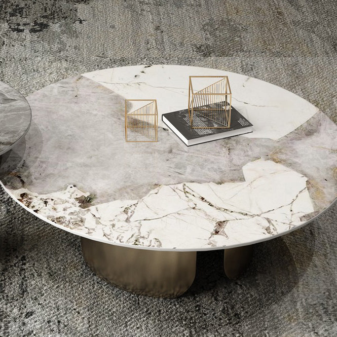 Abstract Coffee Table Slate Round Coffee Coffee or End Table