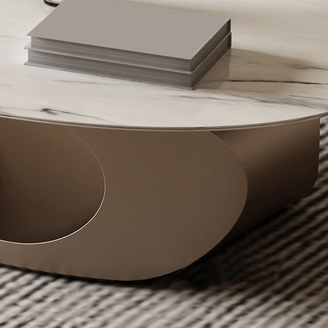 Abstract Stone Coffee Table with Storage Luxurious 1 Single Cocktail Table