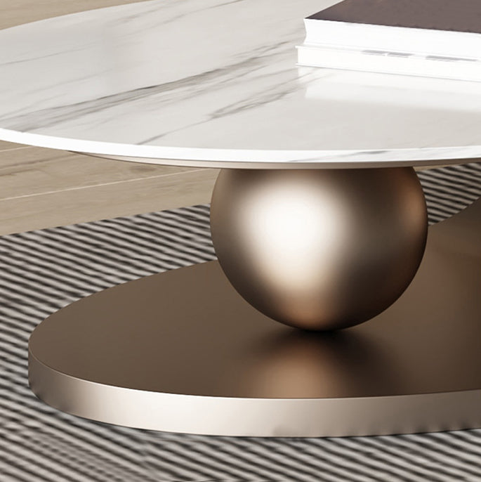 Abstract Stone Coffee Table with Storage Luxurious 1 Single Cocktail Table