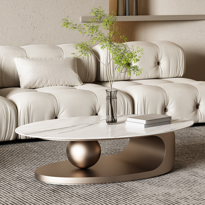 Abstract Stone Coffee Table with Storage Luxurious 1 Single Cocktail Table