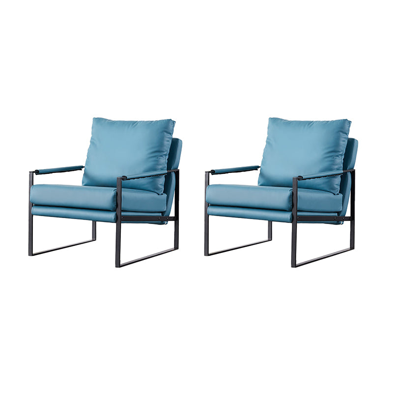 Industrial Square Arms Armchair Solid Color Accent Armchair for Living Room