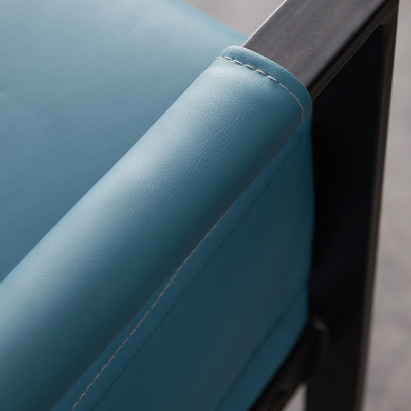 Industrial Square Arms Armchair Solid Color Accent Armchair for Living Room