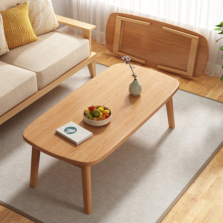 Modern 21.65" Tall R Wooden Coffee Table 4 Legs Cocktail Table