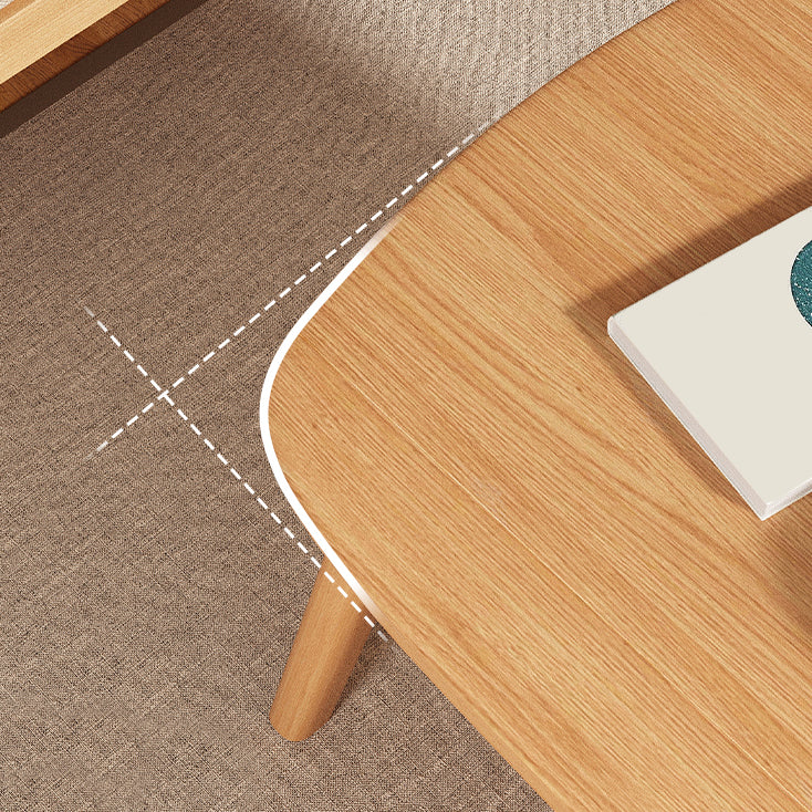 Modern 21.65" Tall R Wooden Coffee Table 4 Legs Cocktail Table