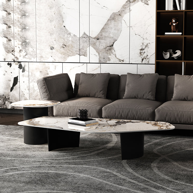 Abstract Cocktail Table Contemporary Slate Top Coffee or End Table