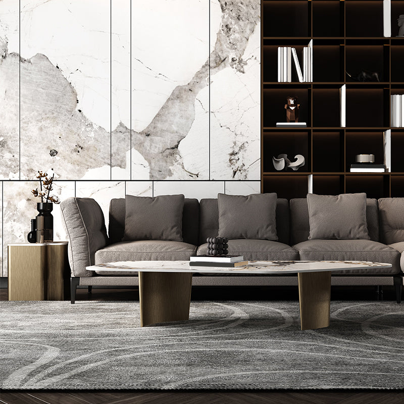 Abstract Cocktail Table Contemporary Slate Top Coffee or End Table