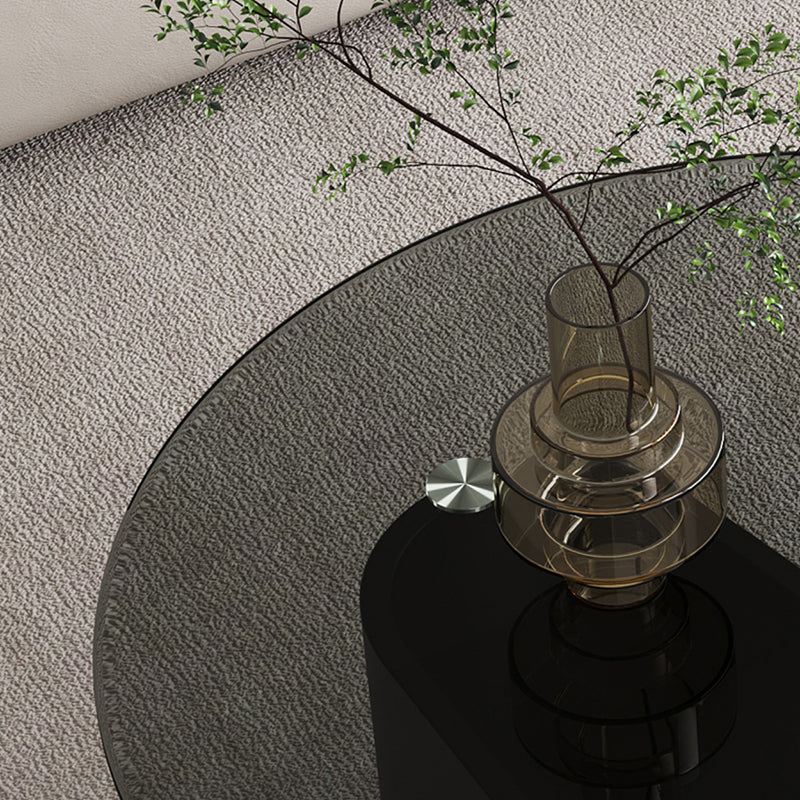 Modern Abstract Coffee Table Glass Wood Coffee Cocktail Table