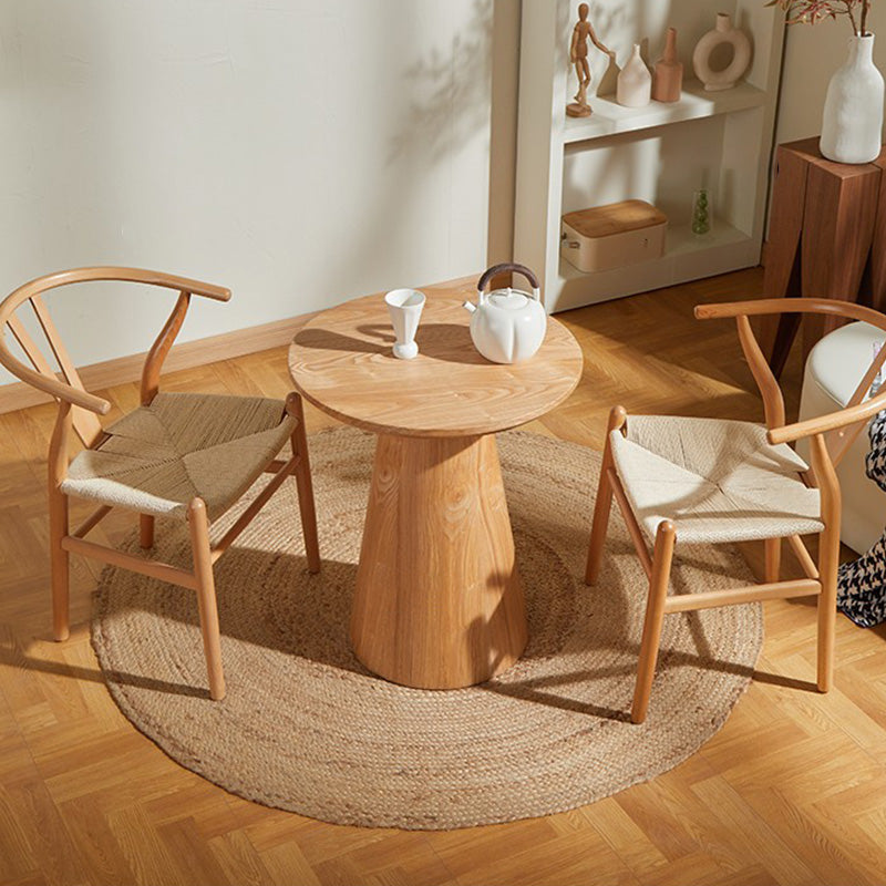Contemporary Coffee Table Solid Wood Pedestal Coffee Cocktail Table