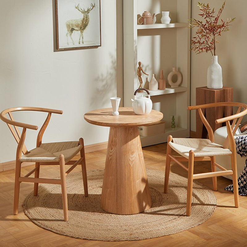 Contemporary Coffee Table Solid Wood Pedestal Coffee Cocktail Table