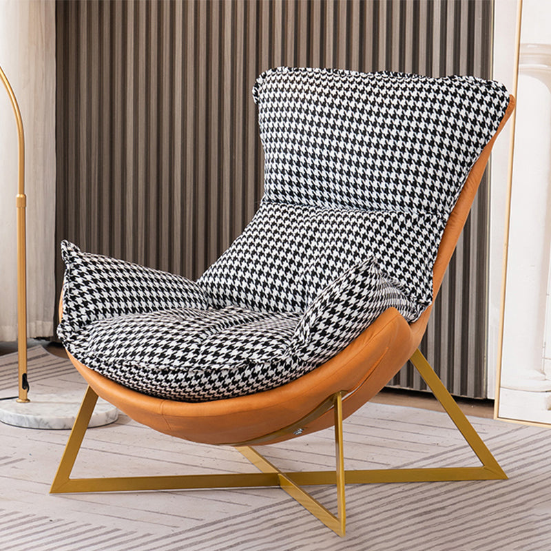 Glam Cross Side Chair Armless Gold Base Side Chair for Living Room