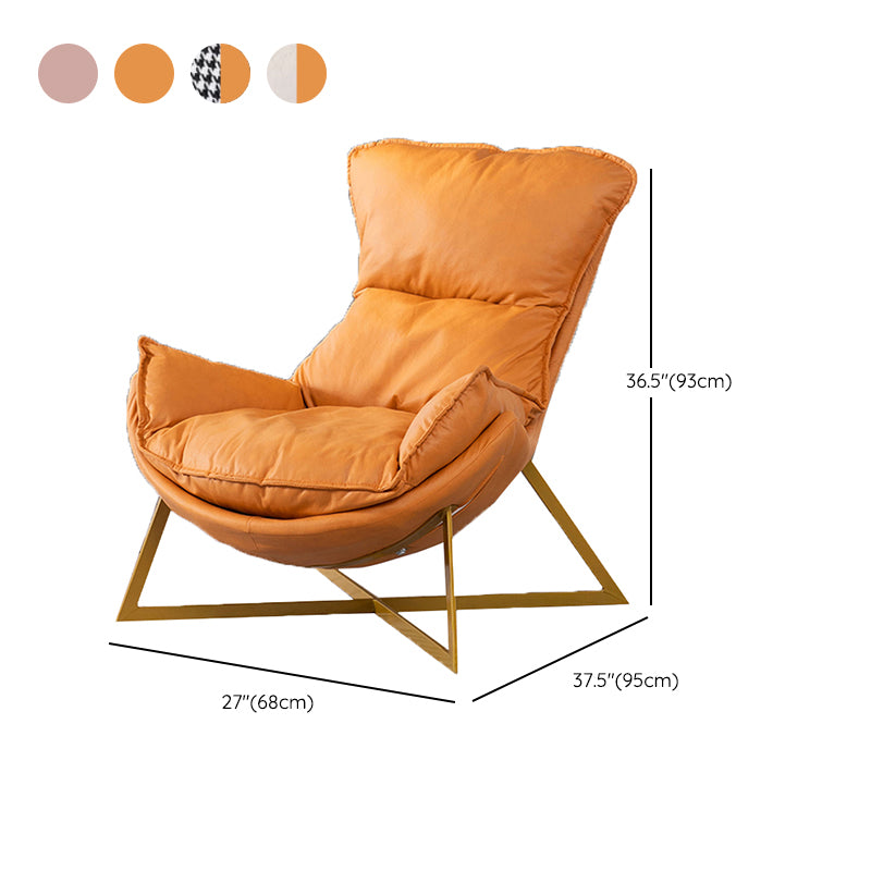 Glam Cross Side Chair Armless Gold Base Side Chair for Living Room