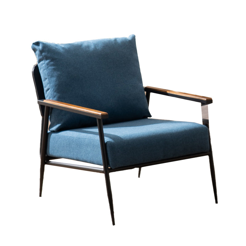 Industrial Solid Color Armchair Square Arms Accent Armchair for Living Room