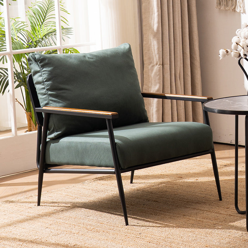 Industrial Solid Color Armchair Square Arms Accent Armchair for Living Room