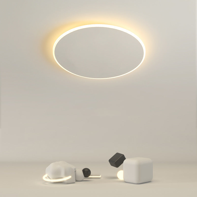 Single White Modern Flush Mount Lighting Circle LED Ceiling Light for Bedroom