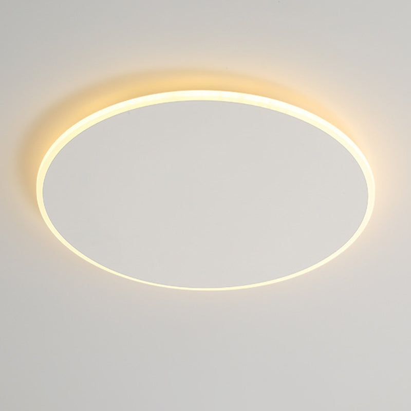 Single White Modern Flush Mount Lighting Circle LED Ceiling Light for Bedroom
