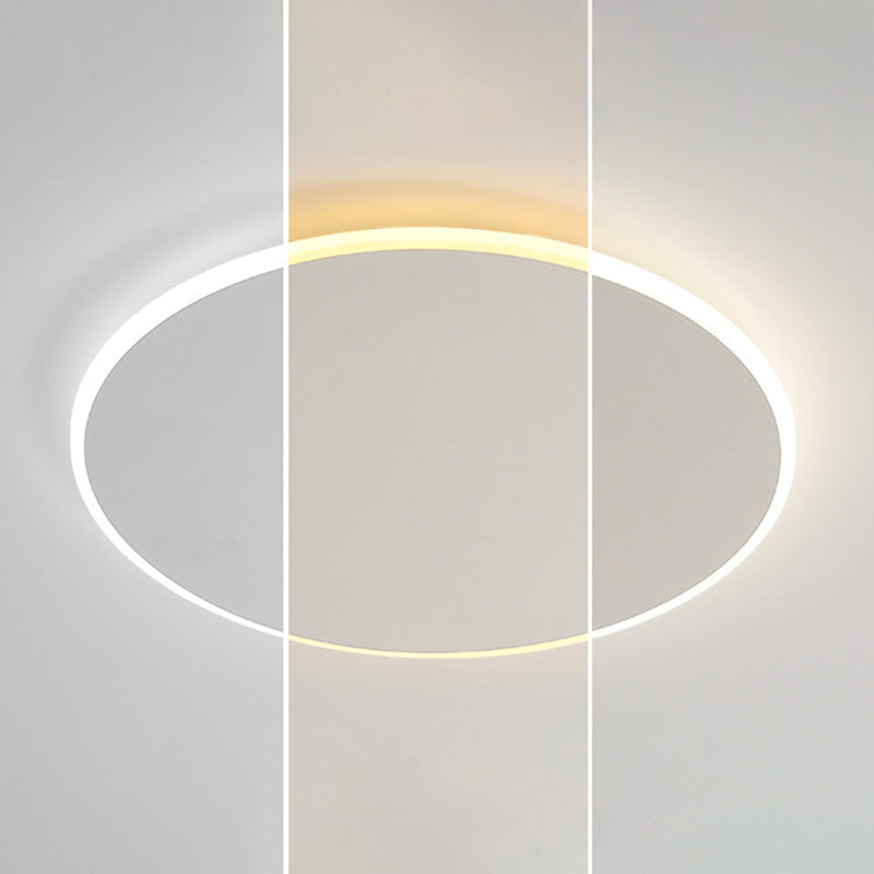 Single White Modern Flush Mount Lighting Circle LED Ceiling Light for Bedroom
