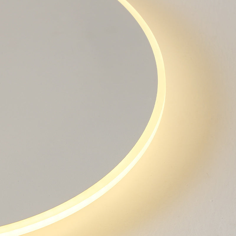 Single White Modern Flush Mount Lighting Circle LED Ceiling Light for Bedroom