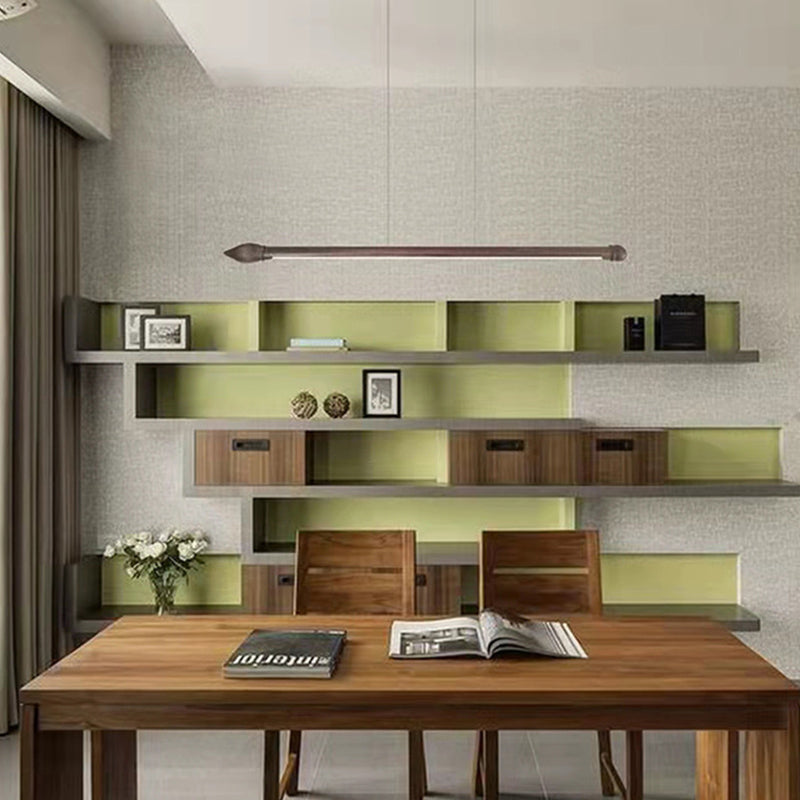 Single Modern Brown Ceiling Light Wooden Kitchen Island Lighting for Bedroom