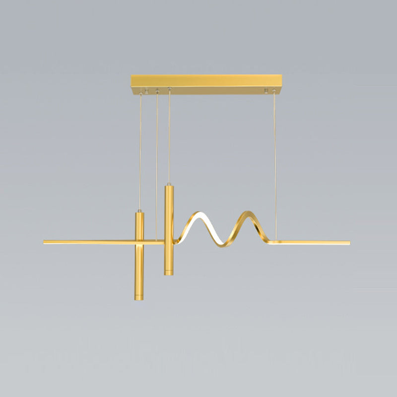 Modern Golden/Black Ceiling Light LED Kitchen Island Lighting for Bedroom