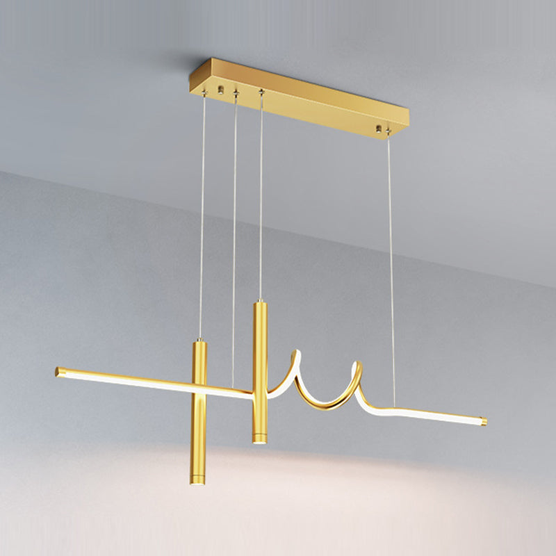 Modern Golden/Black Ceiling Light LED Kitchen Island Lighting for Bedroom