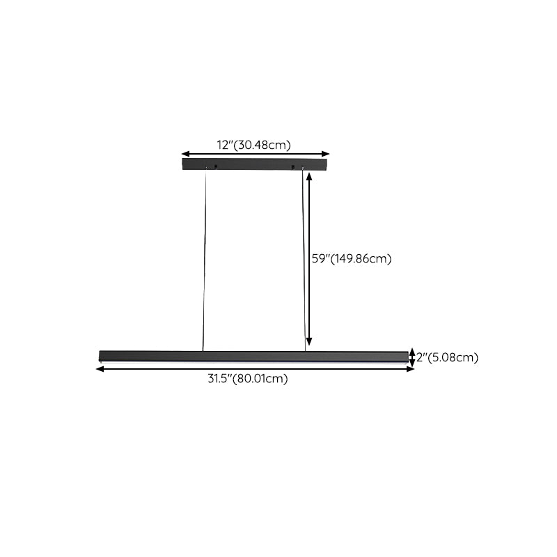 Single Modernism Black Ceiling Light LED Kitchen Island Lighting for Bedroom