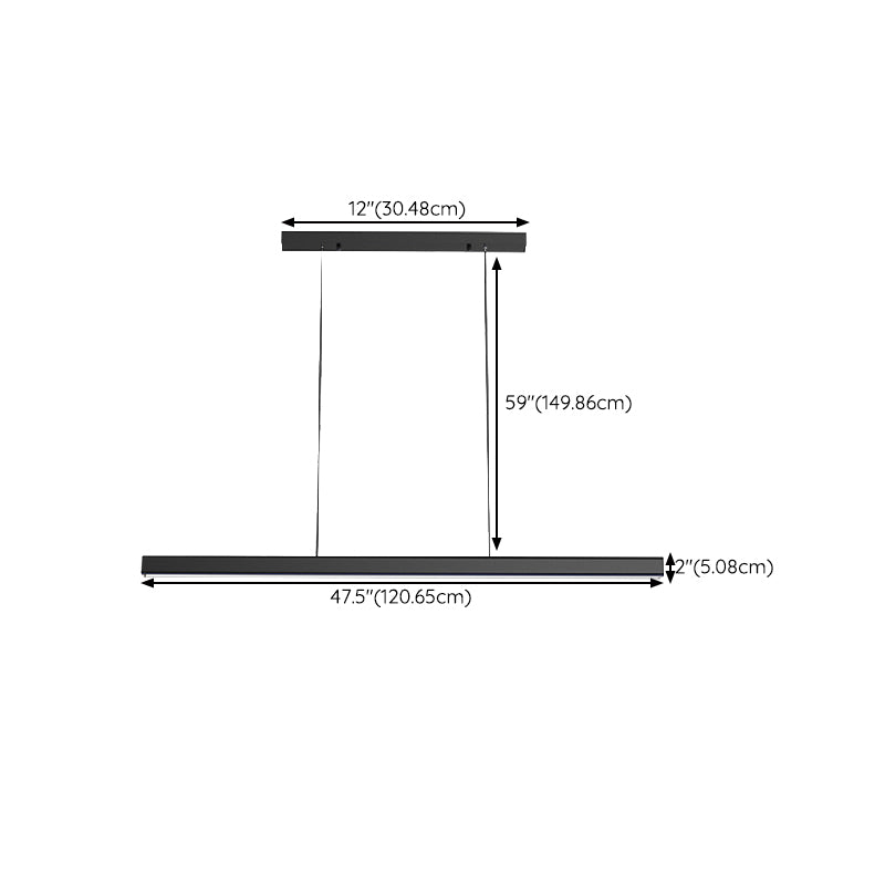 Single Modernism Black Ceiling Light LED Kitchen Island Lighting for Bedroom