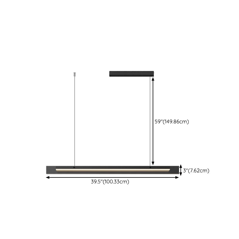 Modern Simple Island Lamp LED Island Hanging Lamp with Glass Shade for Dining Room