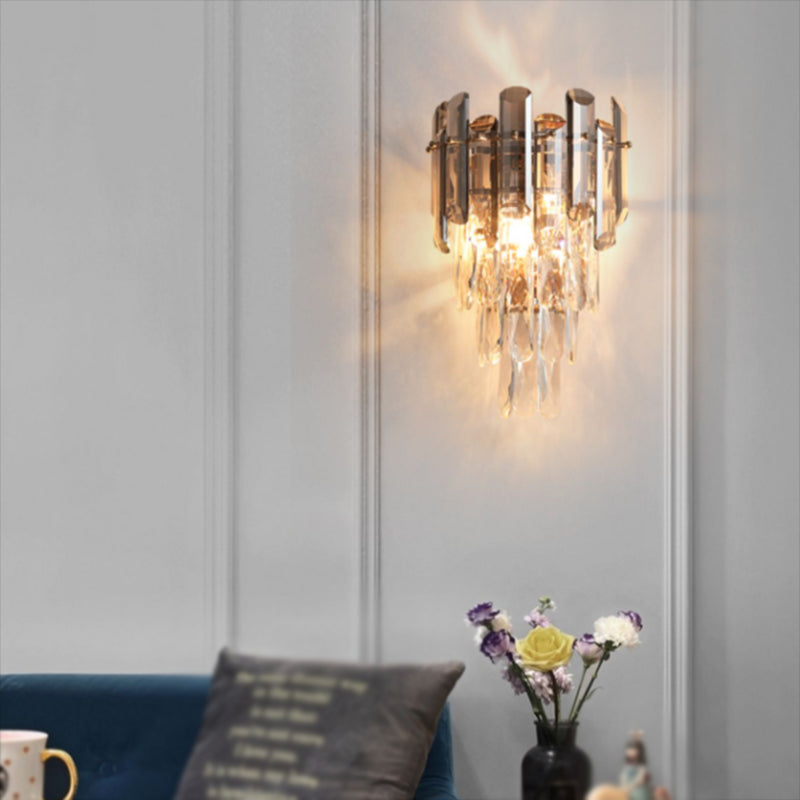 Crystal Geometric Wall Mount Lamp Simple 2 Lights Wall Mounted Light Fixture