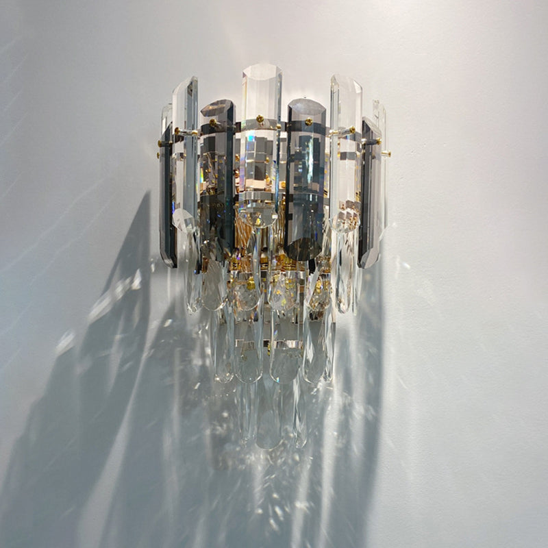 Crystal Geometric Wall Mount Lamp Simple 2 Lights Wall Mounted Light Fixture