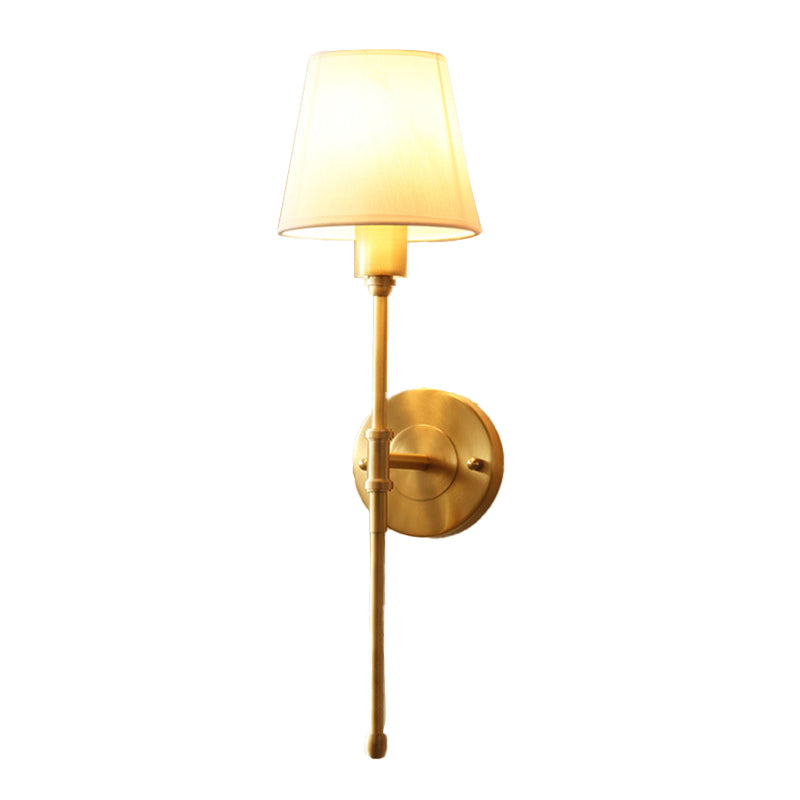 Geometric Wall Light Fixture Modern Fabric 1 Light Wall Sconce in Gold