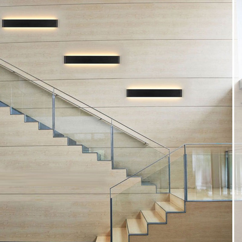 Linear Wall Lighting Modern Metal 1 Light Wall Sconces in Black