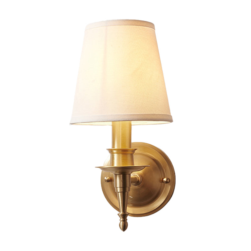 Cone Wall Lighting Modern Fabric Wall Light Fixtures in Gold