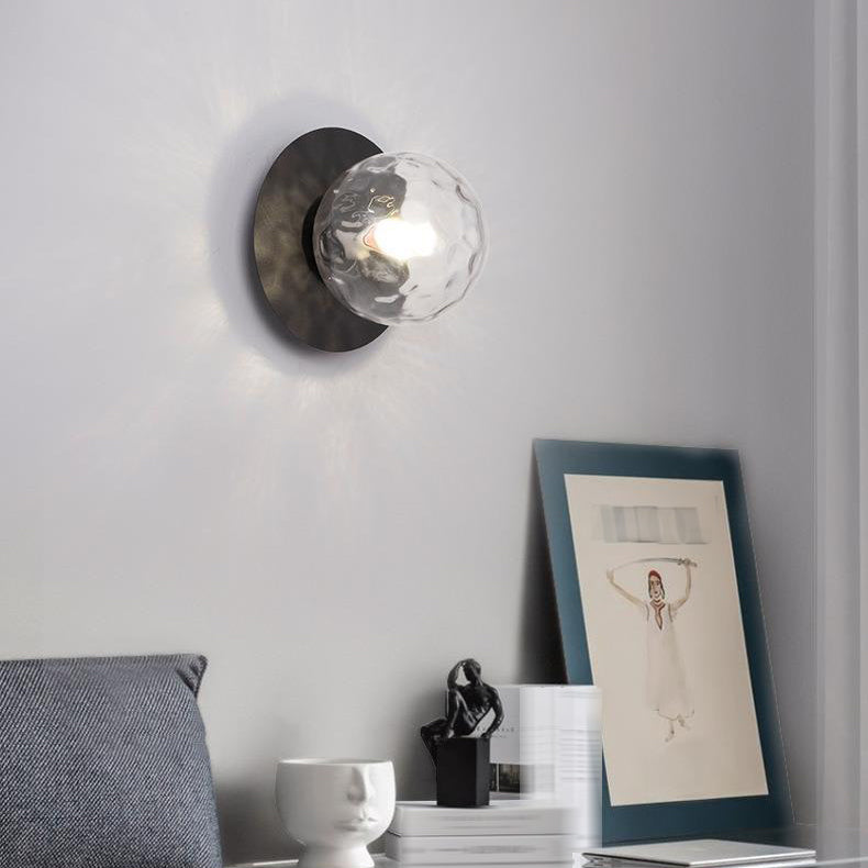 Global Wall Mount Light Fixture Simple Glass 1 Light Wall Mount Lamp