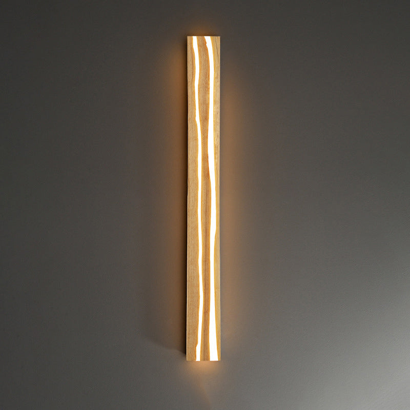 Linear 1 - Light Interior LED Wall Light Modern Solid Wood Wall Fixture