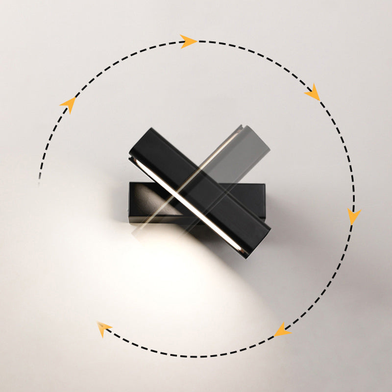 Rotatable Metal & Wood Wall Light 1 - Light LED Wall Sconce in Black / White