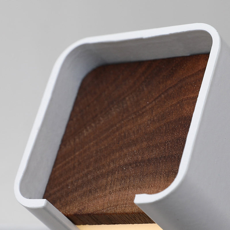 Rotatable Metal & Wood Wall Light 1 - Light LED Wall Sconce in Black / White