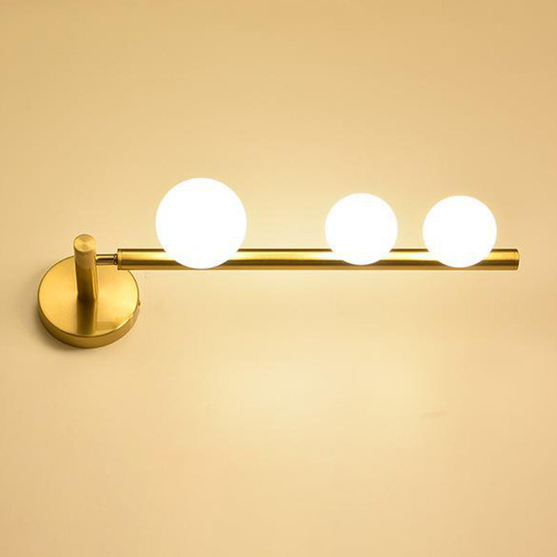 Modern 3-Light Bathroom Vanity Light Shaded Bath Bar in Golden/Black