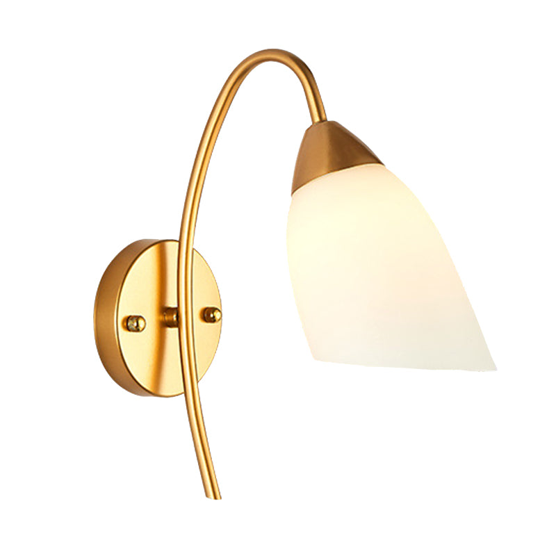 Metal Modern Wall Sconce Geometric Shape Vanity Light with Glass Shade for Bathroom