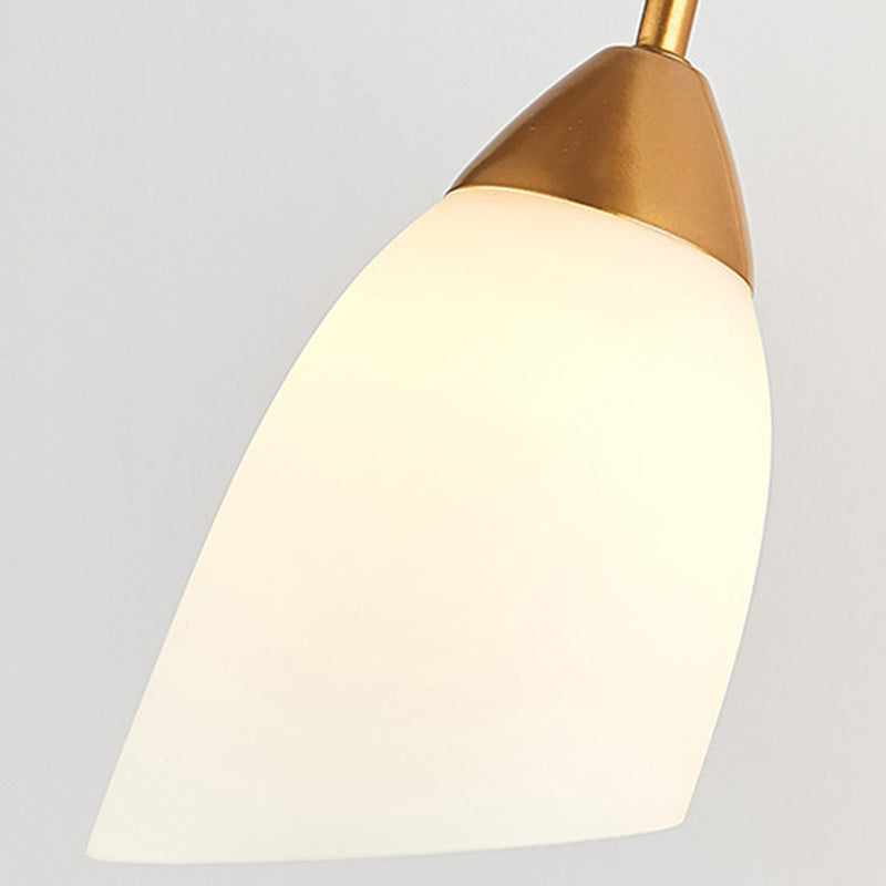 Metal Modern Wall Sconce Geometric Shape Vanity Light with Glass Shade for Bathroom