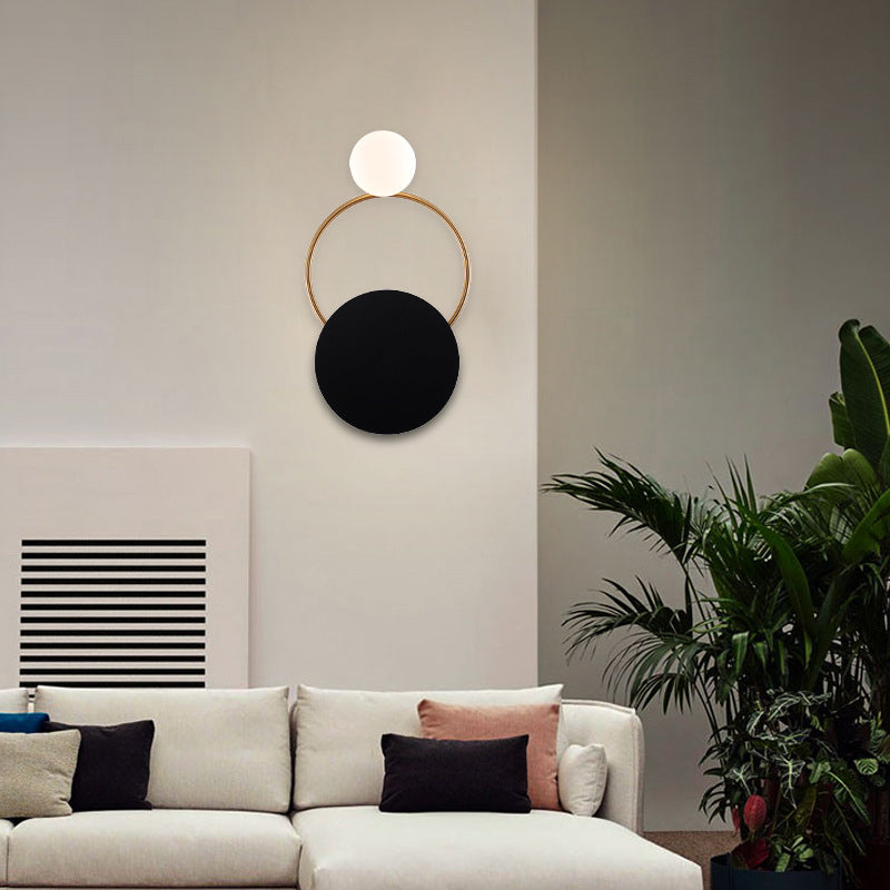 Modern 2-Light Golden/Black Vanity Light Shaded Bathroom Wall Light Sconces