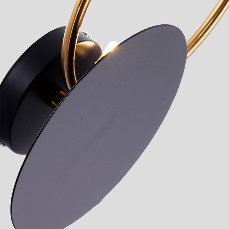 Modern 2-Light Golden/Black Vanity Light Shaded Bathroom Wall Light Sconces